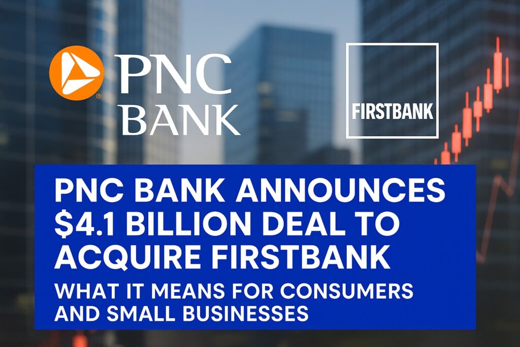 PNC Bank announces $4.1 billion acquisition of FirstBank – major financial deal boosting opportunities for consumers and small businesses.